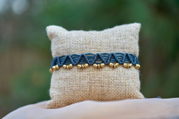 Macarena armbandje macrame Petrol blauw